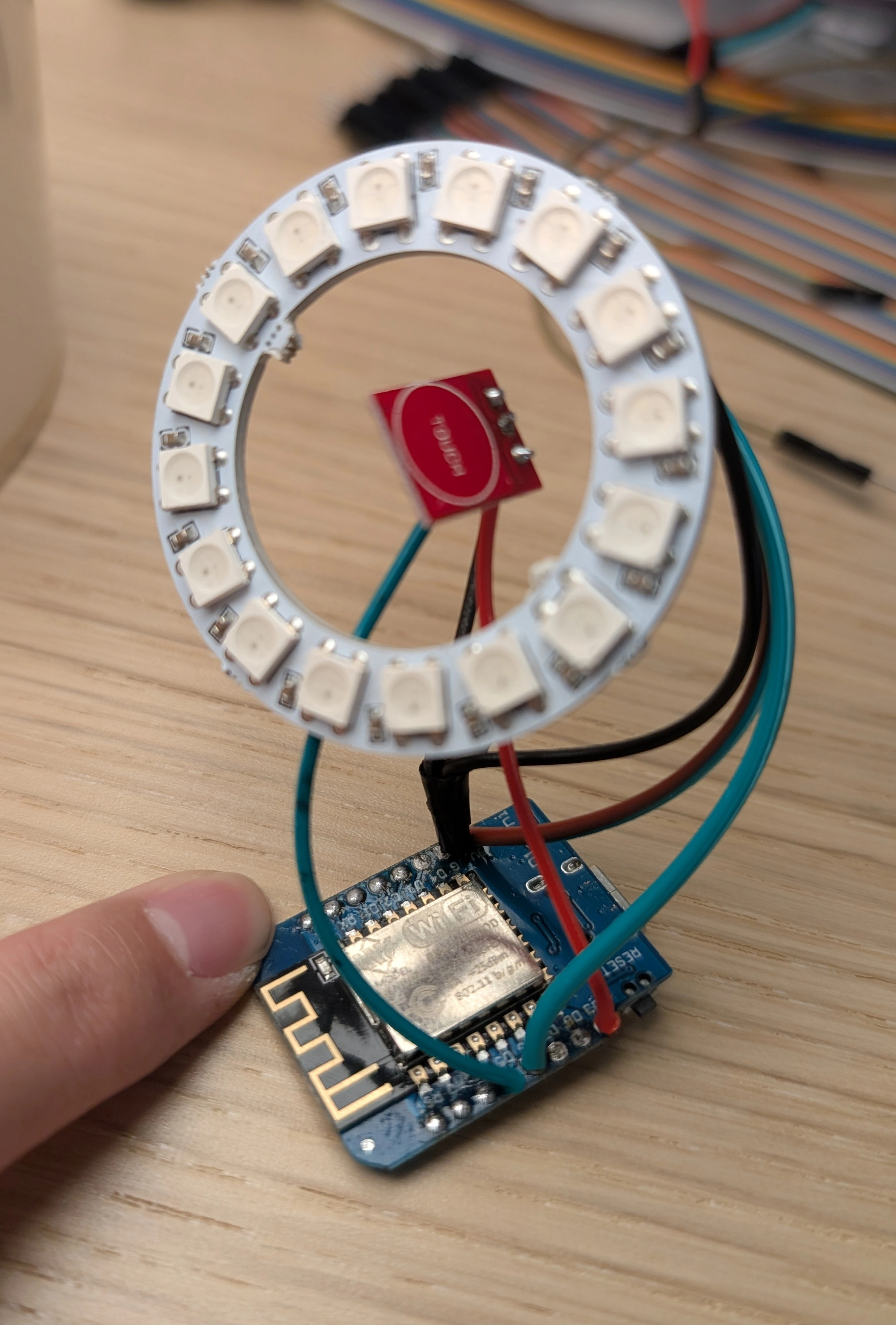 in progress photo of occ-loo-pied button